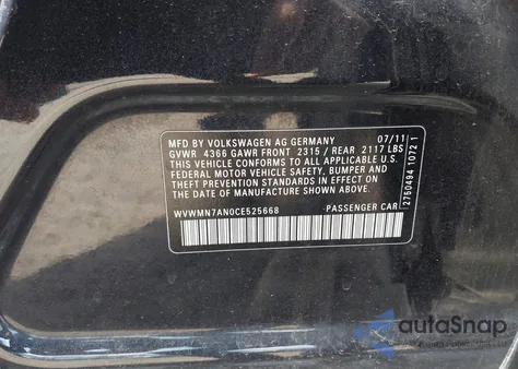 2012 Volkswagen Cc Sport z USA, uszkodzony, nr VIN WVWMN7AN0CE525668